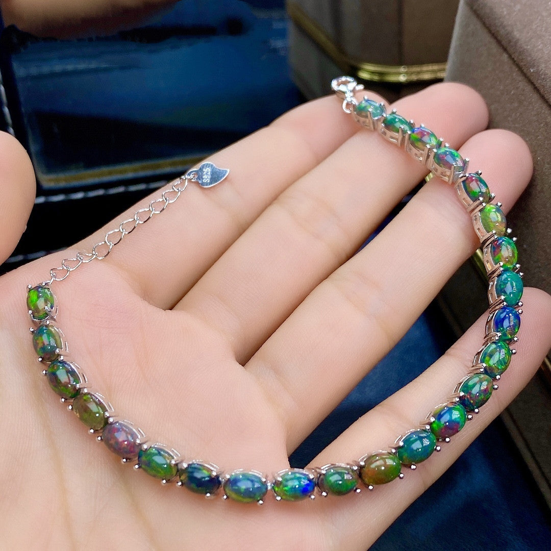 Natural Black Opal Bracelet Fashion Trend