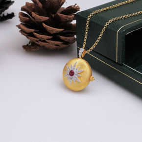 925 Silver Gilded Star Photo Clip Necklace