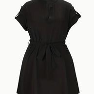 V-neck Short Sleeve Dress With Belt Summer Fashion Bowknot Dresses For Women Clothing