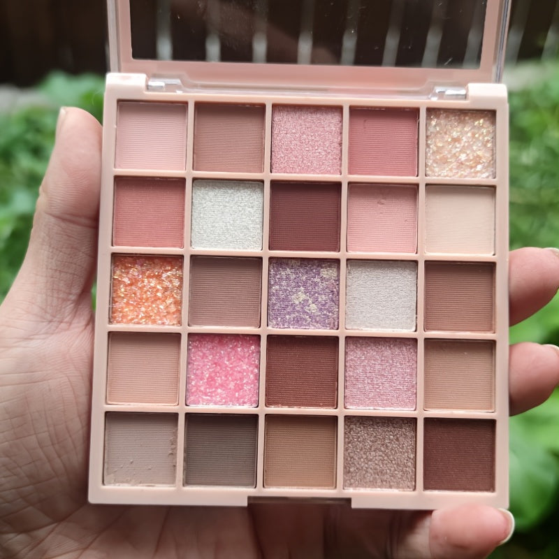 25 Colors Earth Color Makeup Long Lasting Waterproof Sweat Proof Glitter Eyeshadow Easy To Apply Make Up Gift Set