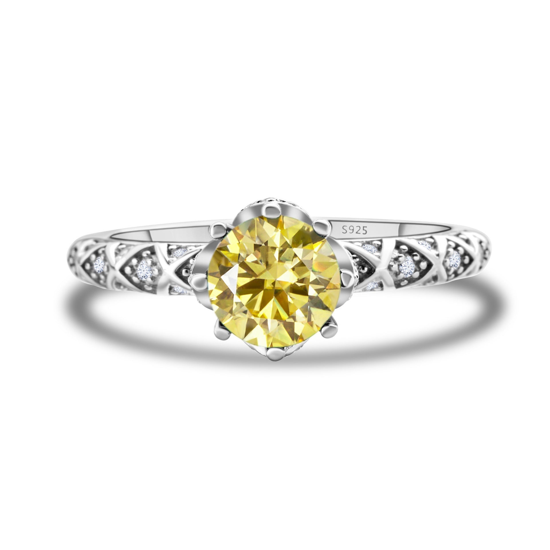 925 Sterling Silver Moissanite Ring Women's Pt950 Gold-plated Vine Winding Light Luxury