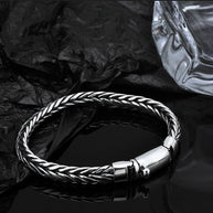 S925 Silver Handmade Woven Keel Bracelet For Men