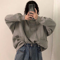 Hoodies Women Autumn Winter New Korean Style Student Loose Embroidered Simple Plus Velvet High Quality Soft Womens Clothing Chic