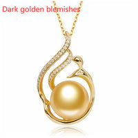 11-12mm 925 Silver Saltwater Gold Pearl Pendant