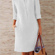 Women Clothing Dress Streetwear Ethnic Style Long Sleeve Dress
