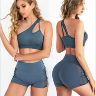 Yoga Clothing Suits Women New Beautiful Back Fitness Clothing Sports Bra Hips Peach Pants Hollow Shorts