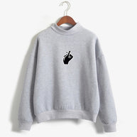 Fast Selling Popular Women''s Clothing Korean Ulzzang Love Finger Than Heart Gesture Plush Sweater