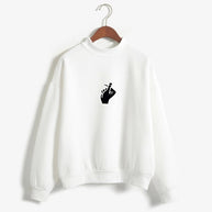 Fast Selling Popular Women''s Clothing Korean Ulzzang Love Finger Than Heart Gesture Plush Sweater