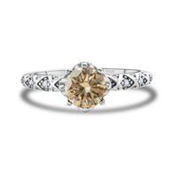 925 Sterling Silver Moissanite Ring Women's Pt950 Gold-plated Vine Winding Light Luxury