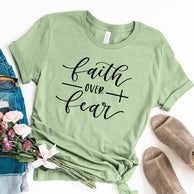 Faith Over Fear Christian T-Shirt Religion Clothing For Women Faith Shirt