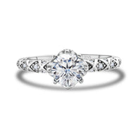 925 Sterling Silver Moissanite Ring Women's Pt950 Gold-plated Vine Winding Light Luxury