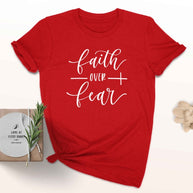 Faith Over Fear Christian T-Shirt Religion Clothing For Women Faith Shirt