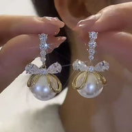 Cute Fashion Bead Bow Earrings For Women