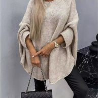 Winter Loose Batwing Sleeve Pullover Sweater Fashion Oversized Knitted Shawl Sweater Tops For Women Clothing