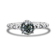 925 Sterling Silver Moissanite Ring Women's Pt950 Gold-plated Vine Winding Light Luxury