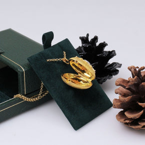 925 Silver Green Gold Snowflake Photo Clip Necklace