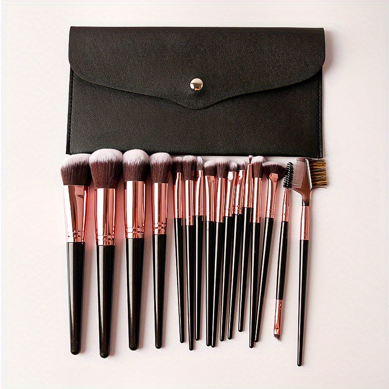 15pcs Professional Makeup Brushes Set Bag Foundation Eyelash Eyebrow Eyeshadow Cosmetic Make Up Tool Makeup Brush Tool Set