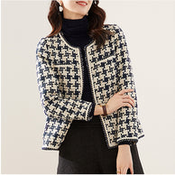 Houndstooth Small Fragrance Jacket Women Clothing