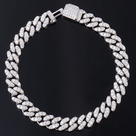 Cuban Link Chain Bracelet Silver Hip Hop For Men And Women