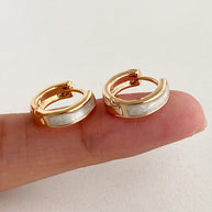 Ring Ear Clip Women's Simple Contrast Color Milky White
