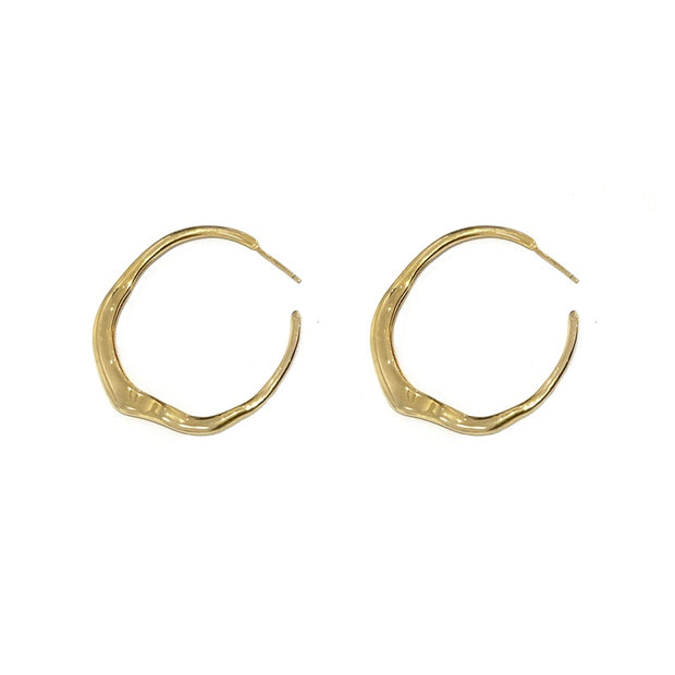 European And American Circle Women's Gold Advanced Earrings Fashion
