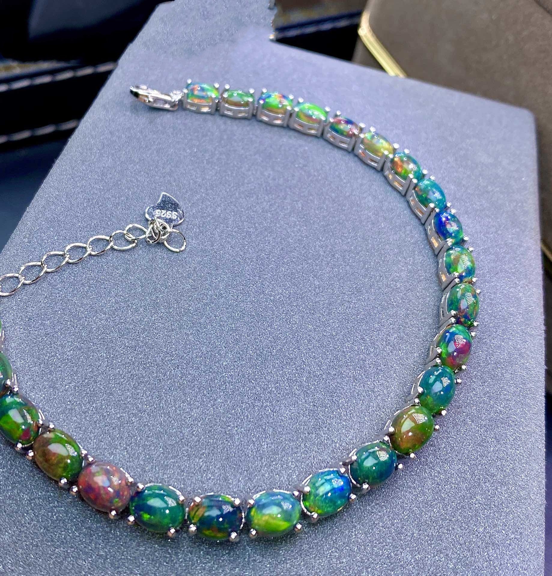 Natural Black Opal Bracelet Fashion Trend