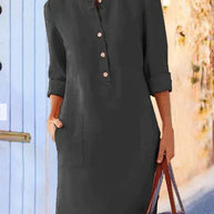 Women Clothing Dress Streetwear Ethnic Style Long Sleeve Dress