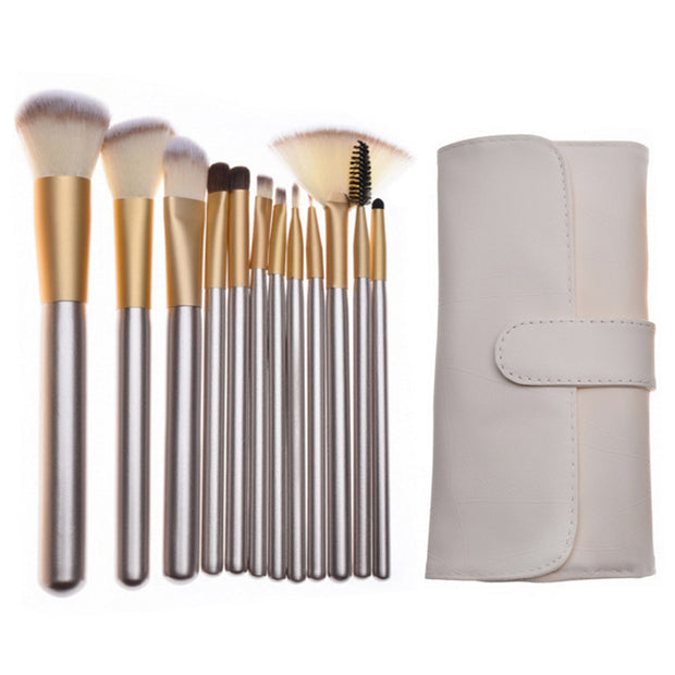 Beige Champagne Makeup Brush Suit