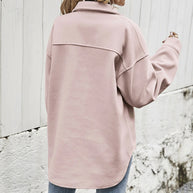 Winter Coat Women Lapel Single-breasted Thickened Solid Color Jacket Woolen Loose Short Coat For Women Fashion Outwear Clothing
