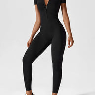 Zipper Long Sleeve Jumpsuit Yoga Fitness Training Pants Tight Hip Seamless Sports Jumpsuit For Women Clothing