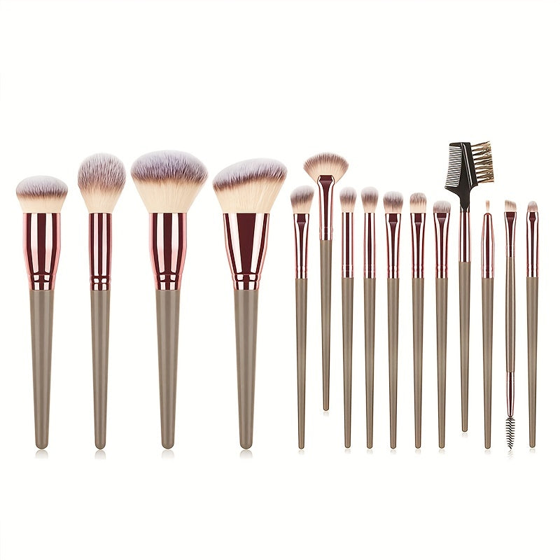 15pcs Professional Makeup Brushes Set Bag Foundation Eyelash Eyebrow Eyeshadow Cosmetic Make Up Tool Makeup Brush Tool Set