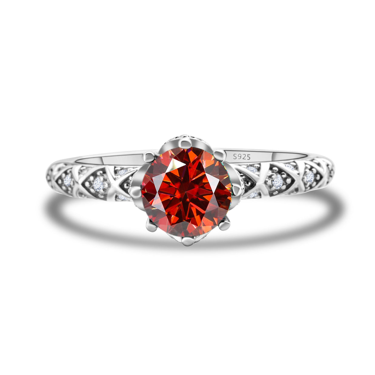 925 Sterling Silver Moissanite Ring Women's Pt950 Gold-plated Vine Winding Light Luxury