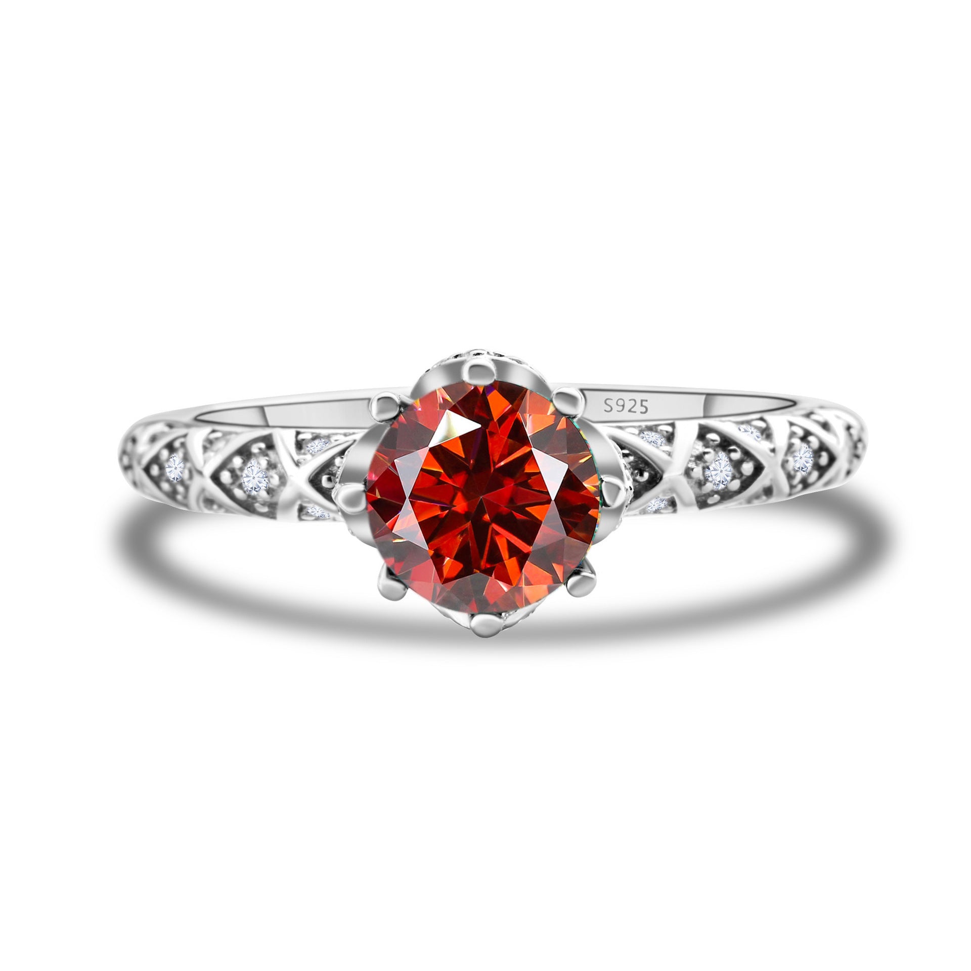925 Sterling Silver Moissanite Ring Women's Pt950 Gold-plated Vine Winding Light Luxury