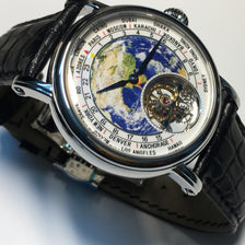 3D Globe Tourbillon Round Watch Fashion