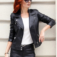 Crista Fall Genuine Leather Motorcycle Jacket for Women