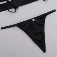 Elegant Black Bra and Panties Set with Chest Cutout - Ideal for B2B Lingerie Retailers Panty Details