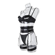 Elegant Black Bra and Panties Set with Chest Cutout - Ideal for B2B Lingerie Retailers Side View