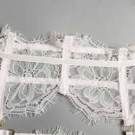 Garter Details Of Lace Sexy Bridal Bra Set