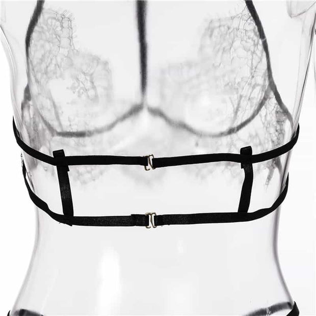 Halter Lace Bra Sexy Lingerie Set Belt Details
