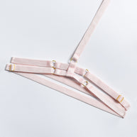 Mesh Halter Neck Bra & Panty Set with Elastic Band Leg Ring Details