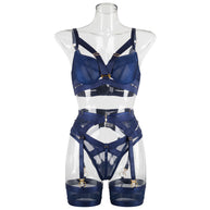 Nautical Charm Push Up Bra and Panties Set Front View