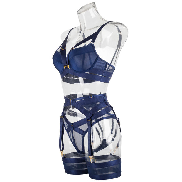 Nautical Charm Push Up Bra and Panties Set Side View