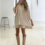 Women's Clothing Fashion Solid Color Loose T-shirt Tight Shorts Women