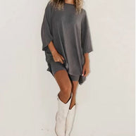 Women's Clothing Fashion Solid Color Loose T-shirt Tight Shorts Women