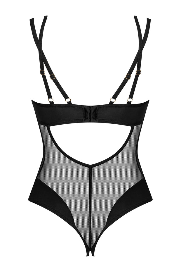 Crotchless Mesh Black Teddy: Obsessive Lingerie Ultimate Allure