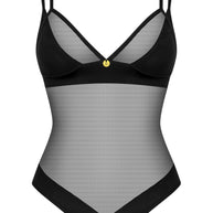 Crotchless Mesh Black Teddy: Obsessive Lingerie Ultimate Allure
