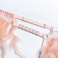 Pink Enchanting Lace Bra & Panty Set with Garter Waist Details