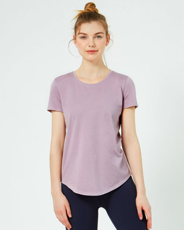 Rebody Essentials Scooped Short Sleeve Top