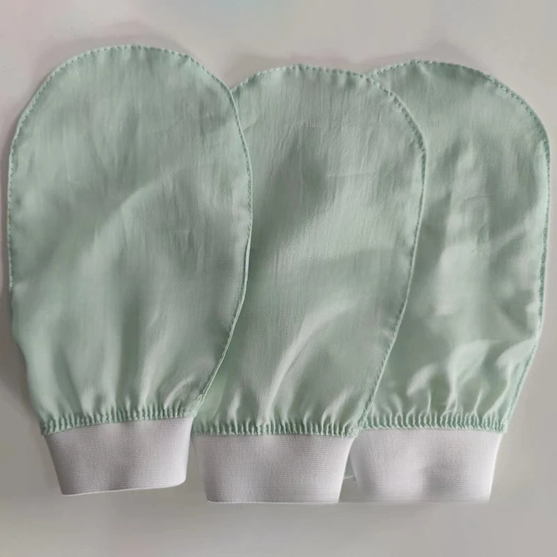 100% Silk Exfoliating Face Wash Beauty Towel Soft Exfoliating Skin Bath Scrub Silk Bath Face Wash Gloves