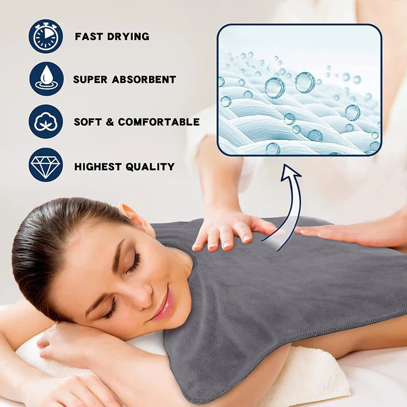 1 soft and absorbent U-shaped beauty towel, ultra-fine fiber facial quick drying towel, professional salon and spa massage towel